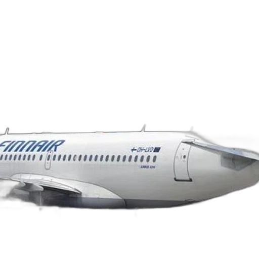 3d render, concept art, finnair, airplane, parked, tarmac, trees, background transparent PNG cut-out
