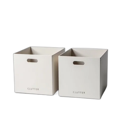 furniture, two, identical, modern, minimalist, storage, boxes, smooth transparent PNG cut-out