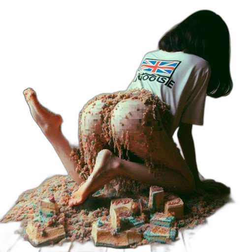 individual, wears, flag, shirt, kneels, wooden, floor, his transparent PNG cut-out