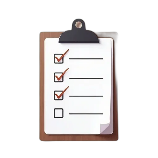 clipboard, check, list, icon transparent PNG cut-out