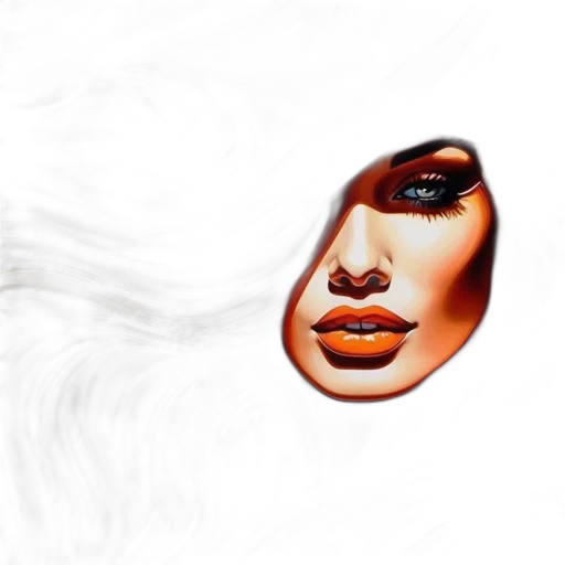 mask, face, hair, photorealistic, fantasy art, 3d render, concept art, fire transparent PNG cut-out