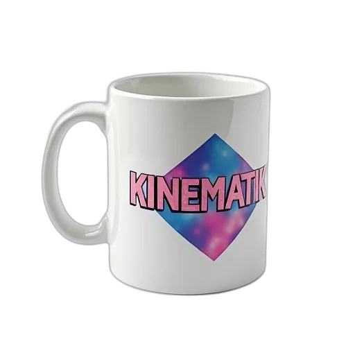 vaporwave, 3d render, anime, cyberpunk, white, ceramic, mug, glossy transparent PNG cut-out