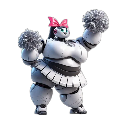 robot, animal, creature, dress, concept art, 3d render, monochrome, character transparent PNG cut-out