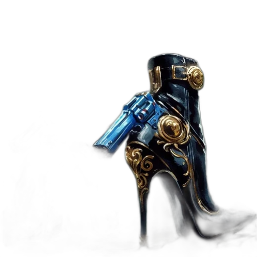 shoes, weapon, robot, jewelry, concept art, fantasy art, watercolor, comic book art transparent PNG cut-out