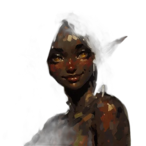 face, mask, creature, crown, concept art, fantasy art, oil painting, photorealistic transparent PNG cut-out