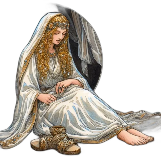 dress, concept art, fantasy art, pixel art, watercolor, snow, night, noblewoman transparent PNG cut-out
