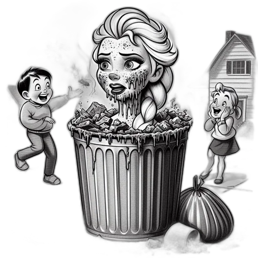 food, concept art, comic book art, cartoon, photorealistic, city street, animated, woman transparent PNG cut-out