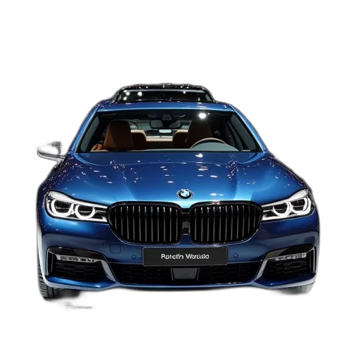 car, photorealistic, 3d render, concept art, new, bmw, 750d, auto transparent PNG cut-out