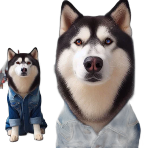 jacket, animal, staff, face, 3d render, photorealistic, concept art, cartoon transparent PNG cut-out