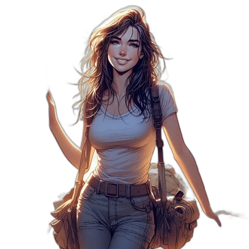 comic book art, concept art, fantasy art, photorealistic, earth tones, golden, pastel, young transparent PNG cut-out