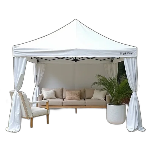 furniture, umbrella, 3d render, white transparent PNG cut-out