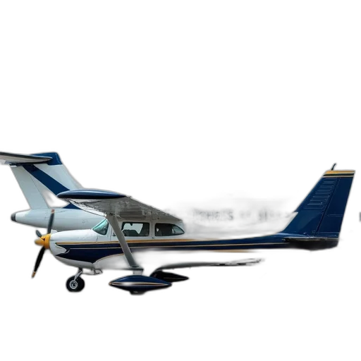 3d render, photorealistic, concept art, small, white, blue, propeller, airplane transparent PNG cut-out