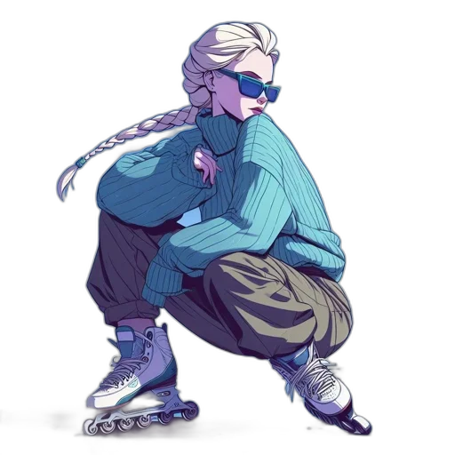 jacket, staff, creature, robot, vaporwave, concept art, cyberpunk, watercolor transparent PNG cut-out