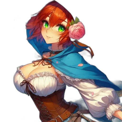staff, flower, weapon, dress, fantasy art, concept art, pixel art, anime transparent PNG cut-out
