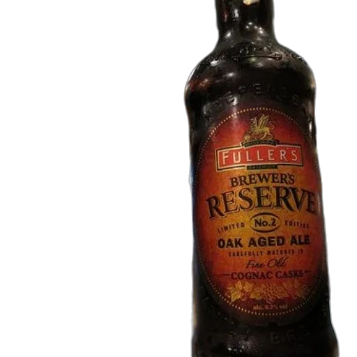 bottle, 3d render, fullers, brewer, reserve, oak, aged, ale transparent PNG cut-out