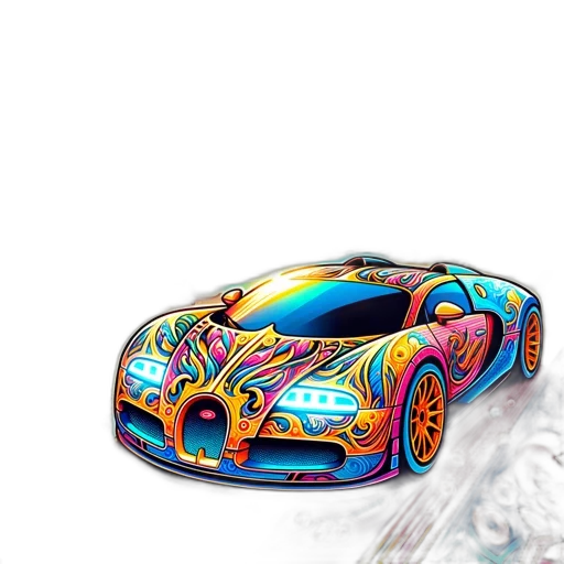 car, dragon, concept art, 3d render, photorealistic, fantasy art, fire, colorful transparent PNG cut-out