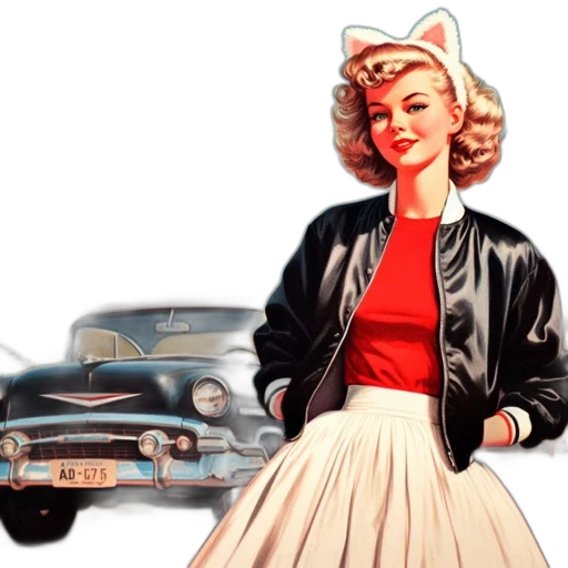 car, jacket, dress, hat, comic book art, photorealistic, cartoon, concept art transparent PNG cut-out