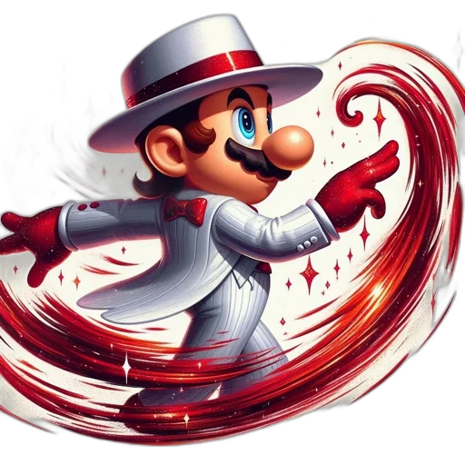 staff, concept art, comic book art, pixel art, 3d render, red, animated, mario transparent PNG cut-out