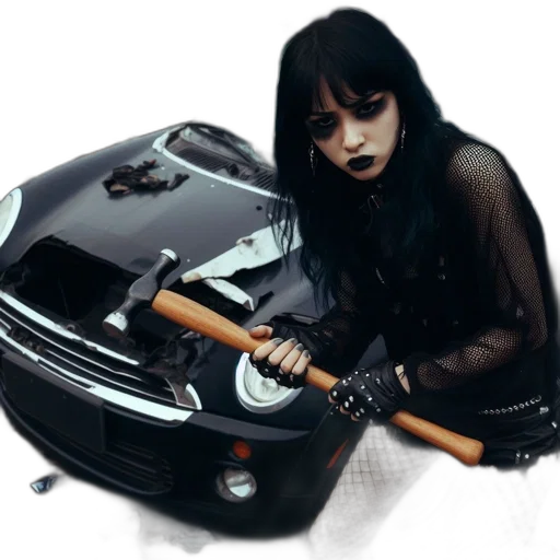 car, weapon, robot, photorealistic, concept art, cyberpunk, fantasy art, dark transparent PNG cut-out