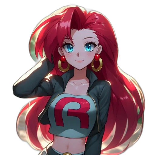 staff, jacket, anime, pixel art, cartoon, concept art, red, female transparent PNG cut-out