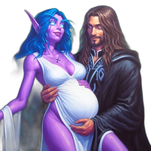 fantasy art, concept art, pixel art, comic book art, blue, two, characters, stand transparent PNG cut-out