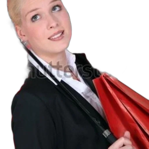 jacket, staff, jewelry, umbrella, photorealistic, 3d render, red, woman transparent PNG cut-out