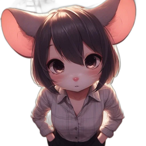 staff, hat, animal, face, anime, concept art, 3d render, cartoon transparent PNG cut-out
