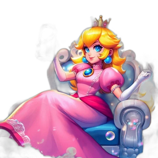 crown, dress, staff, concept art, fantasy art, pixel art, vaporwave, princess transparent PNG cut-out