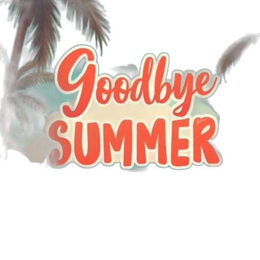 3d render, goodbye, summer, flyer transparent PNG cut-out