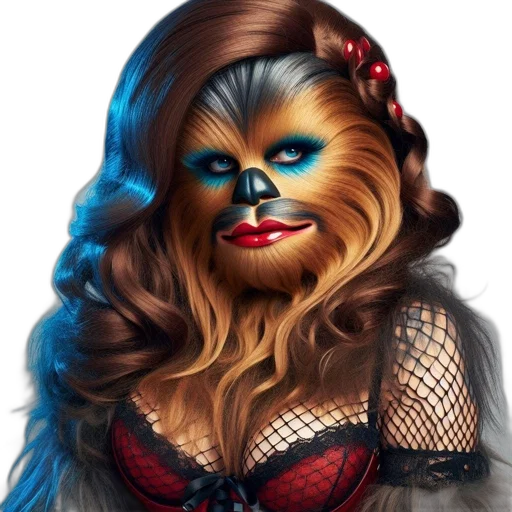 mask, fantasy art, comic book art, photorealistic, concept art, chewbacca, star, wars transparent PNG cut-out