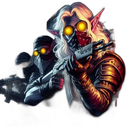 mask, weapon, robot, concept art, cyberpunk, fantasy art, pixel art, outer space transparent PNG cut-out