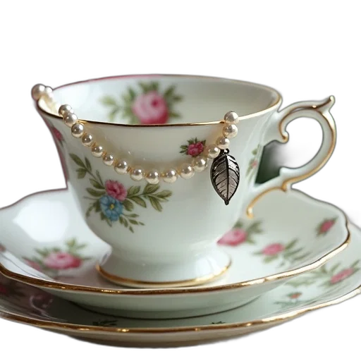 crown, jewelry, photorealistic, 3d render, vintage, teacup, gold, rim transparent PNG cut-out