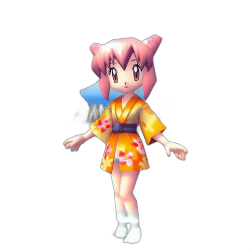 dress, creature, weapon, staff, vaporwave, pixel art, 3d render, concept art transparent PNG cut-out