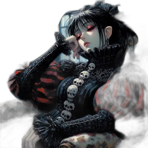 face, mask, fantasy art, comic book art, concept art, cyberpunk, fire, dark transparent PNG cut-out