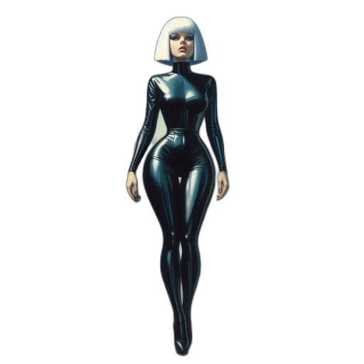 robot, dress, concept art, 3d render, comic book art, fantasy art, blue, woman transparent PNG cut-out