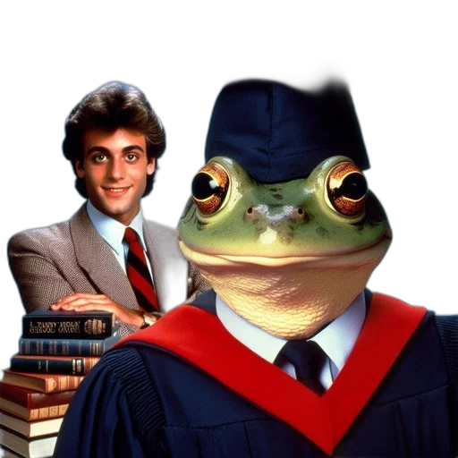 hat, man, suit, frog, graduation, regalia, stand, together transparent PNG cut-out