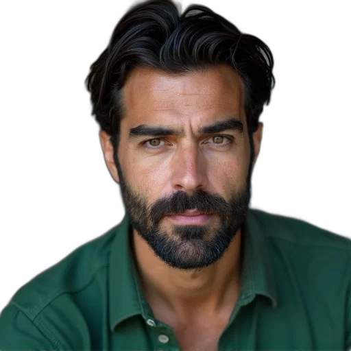 face, staff, hair, animal, photorealistic, man, dark, beard transparent PNG cut-out