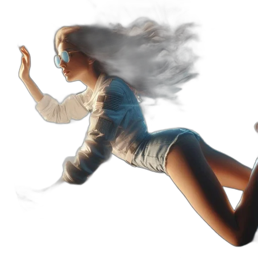 hair, concept art, fantasy art, 3d render, photorealistic, underwater, outer space, fog transparent PNG cut-out
