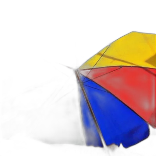 umbrella, crown, hat, mask, 3d render, concept art, photorealistic, watercolor transparent PNG cut-out