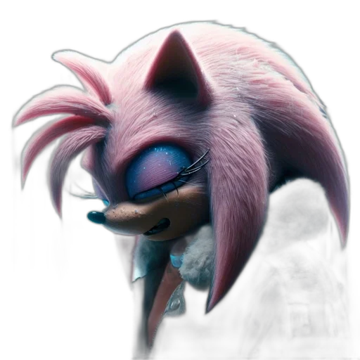 creature, animal, staff, hair, concept art, 3d render, fantasy art, vaporwave transparent PNG cut-out
