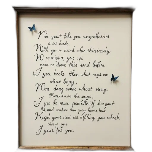 framed, picture, song, lyrics, page, decorative, border, cursive transparent PNG cut-out