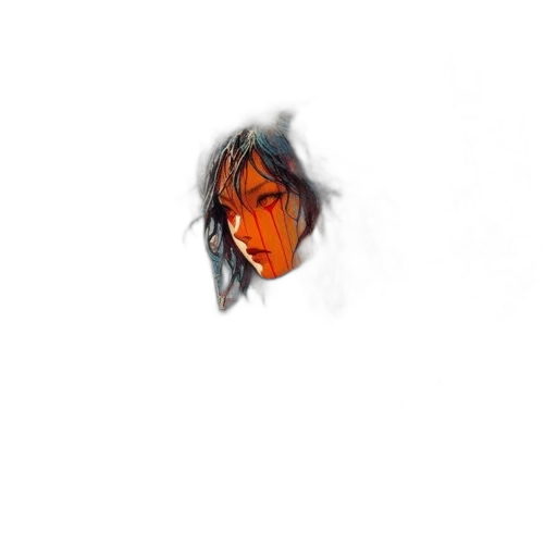 face, mask, staff, hair, pixel art, concept art, photorealistic, watercolor transparent PNG cut-out