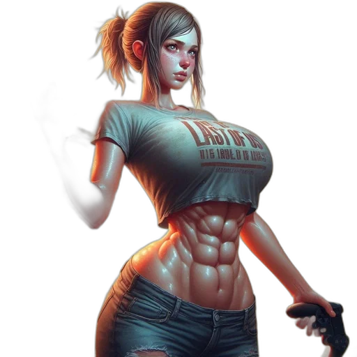 robot, concept art, cyberpunk, comic book art, fantasy art, muscular, female, character transparent PNG cut-out