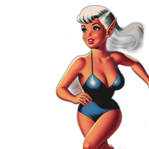 dress, comic book art, concept art, cartoon, 3d render, platinum, blonde, woman transparent PNG cut-out
