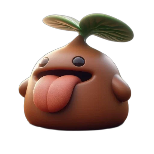 creature, animal, face, food, 3d render, concept art, photorealistic, 3d-rendered transparent PNG cut-out
