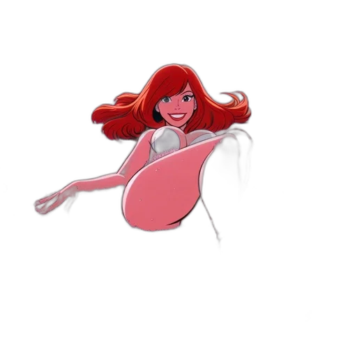 dress, hair, creature, cartoon, concept art, pixel art, 3d render, underwater transparent PNG cut-out