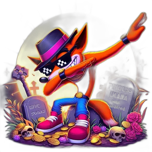 creature, hat, concept art, cartoon, pixel art, fantasy art, anthropomorphic, fox transparent PNG cut-out