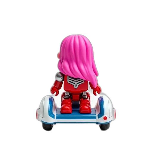 car, robot, hair, 3d render, concept art, cyberpunk, cartoon, red transparent PNG cut-out