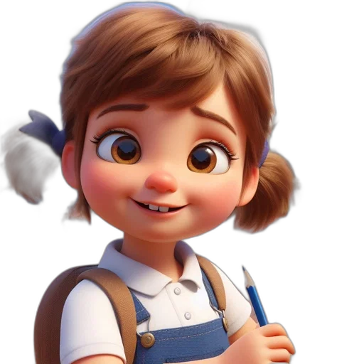 staff, face, 3d render, photorealistic, cartoon, concept art, young, girl transparent PNG cut-out