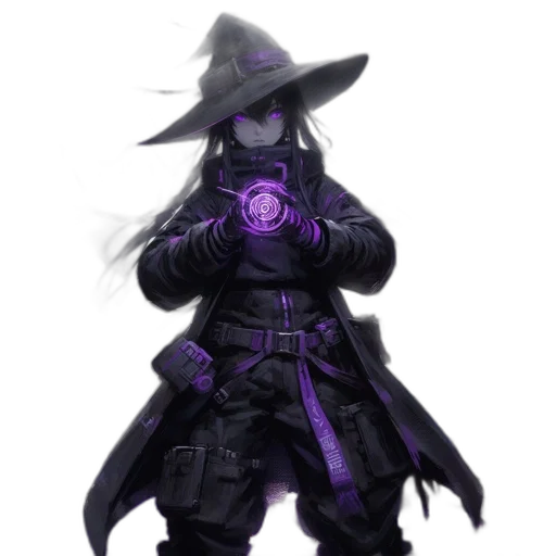 staff, mask, hat, jacket, concept art, fantasy art, cyberpunk, pixel art transparent PNG cut-out